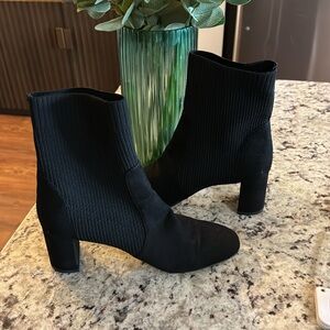 Ann Taylor Black Suede Ankle Boots Sock Booties
